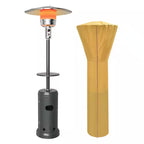 87 In. Tall 48,000 BTU Grey Patio Propane Heater with Table and Cover