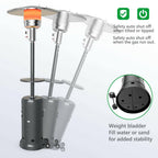 87 In. Tall 48,000 BTU Grey Patio Propane Heater with Table and Cover