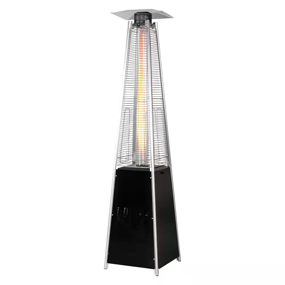 48,000 BTU Pyramid Standing Patio Heater Propane Heater for Outdoor Use with Wheels Ideal for Backyard Balcony 6-8
