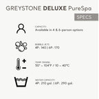 Greystone Deluxe 4 Person Inflatable Hot Tub With Wireless