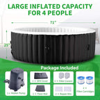 Premium Large 4-Person Inflatable Hot Tub Kit With 8-Color LED Lights (SAK20759)